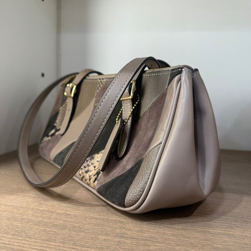 Coach Asher Shoulder Bag With Patchwork-Gold/Mush… - image 2